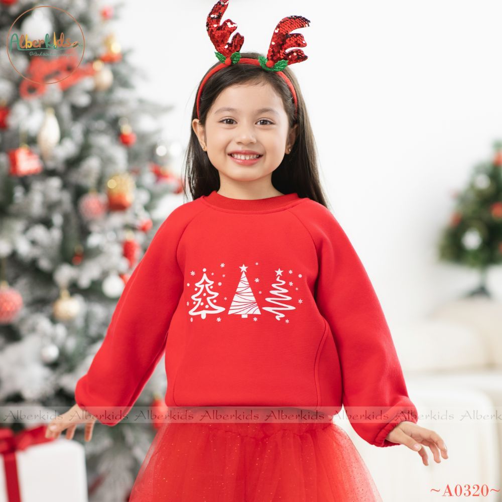 Áo nỉ noel cho bé trai, bé gái ALBERKIDS thu đông cho trẻ em 2,3,4,5,6,7,8,9,10,11,12 tuổi [AG0141]