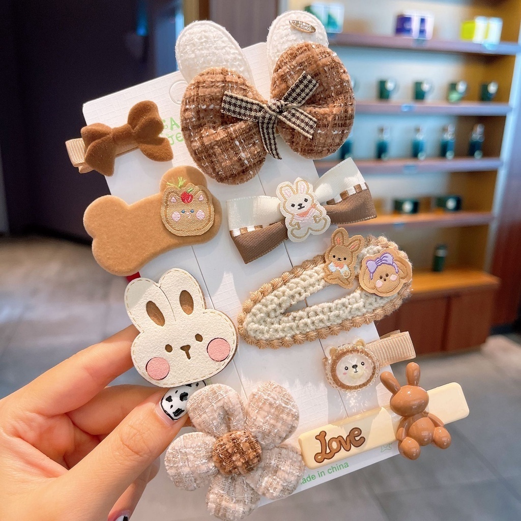 TD551 Kẹp Tóc Hình Gấu Bông Bằng Lông Nhung Dễ Thương Xinh Xắn Cho Bé Gái