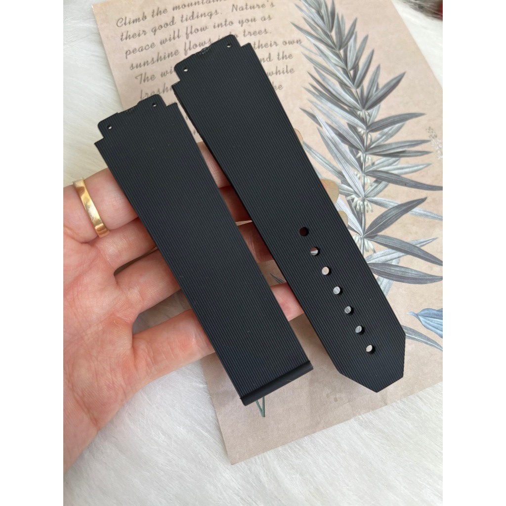 TẶNG TUA VÍT - Dây đồng hồ nam case 42 cao su đen dây size 19 - 25 - 22