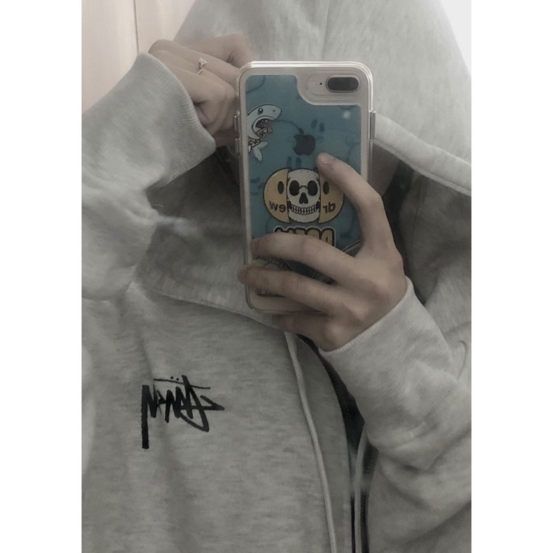 Áo Hoodie zip màu xám tiêu Stussy cao cấp, áo nỉ màu hot trend 2023, cao cấp, hàn quốc