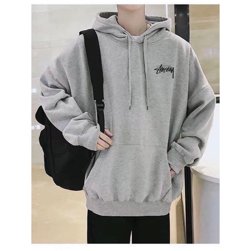 Áo Hoodie zip màu xám tiêu Stussy cao cấp, áo nỉ màu hot trend 2023, cao cấp, hàn quốc