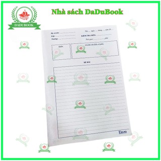 Giấy kiểm tra Eras cấp 2, kẻ ngang có chấm 7mm (15 tờ đôi, 5 tờ đơn) (mã: E752)