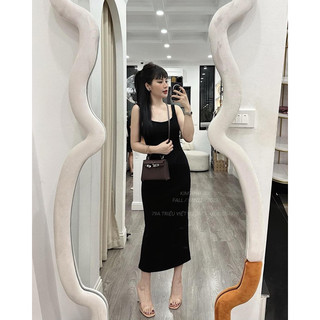 [405] Váy body cổ yếm dáng dài (kèm ảnh thật)
