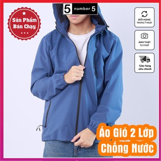 Áo Khoác Gió Nam Cao Cấp 2 Lớp NUMBER5 Chất Gió Tráng Bạc, Chống Nước, Chống Gió [AKG]