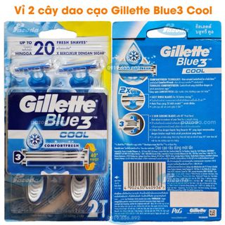 Vỉ 2 cây dao cạo râu Gillette Blue 3 Cool