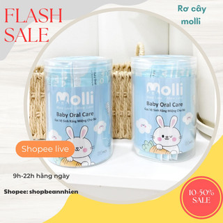 Gạc rơ lưỡ Molli vệ sinh răng miệng cho bé hộp 30 gói