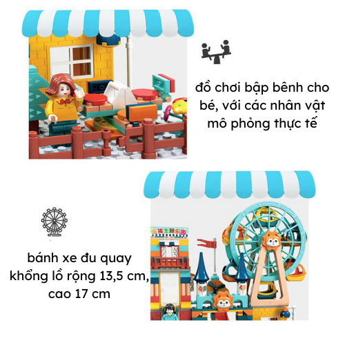 Đồ chơi trẻ em xếp hình tháp cầu trượt vòng xoay mặt trời tặng kèm oto, Đồ chơi thông minh làm từ nhựa ABS cao cấp.