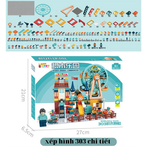 Đồ chơi trẻ em xếp hình tháp cầu trượt vòng xoay mặt trời tặng kèm oto, Đồ chơi thông minh làm từ nhựa ABS cao cấp.