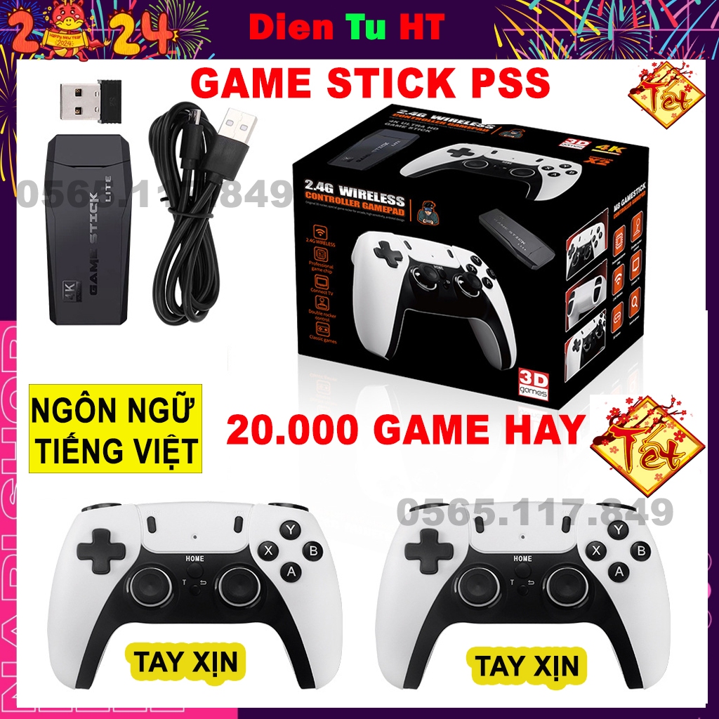 Game Stick 4K Pro Tiếng Việt Tay Xịn PS 20.000 Game hay retro máy chơi game cầm tay giá rẻ kết nối tivi HDMI