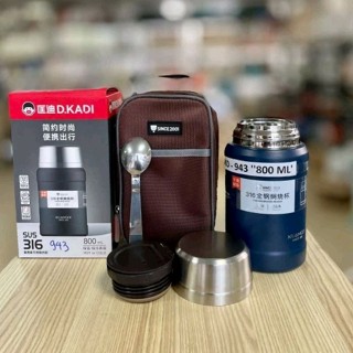  Ủ cháo giữ nhiệt inox 316 KD 943 dung tích 800ml có thìa và túi 