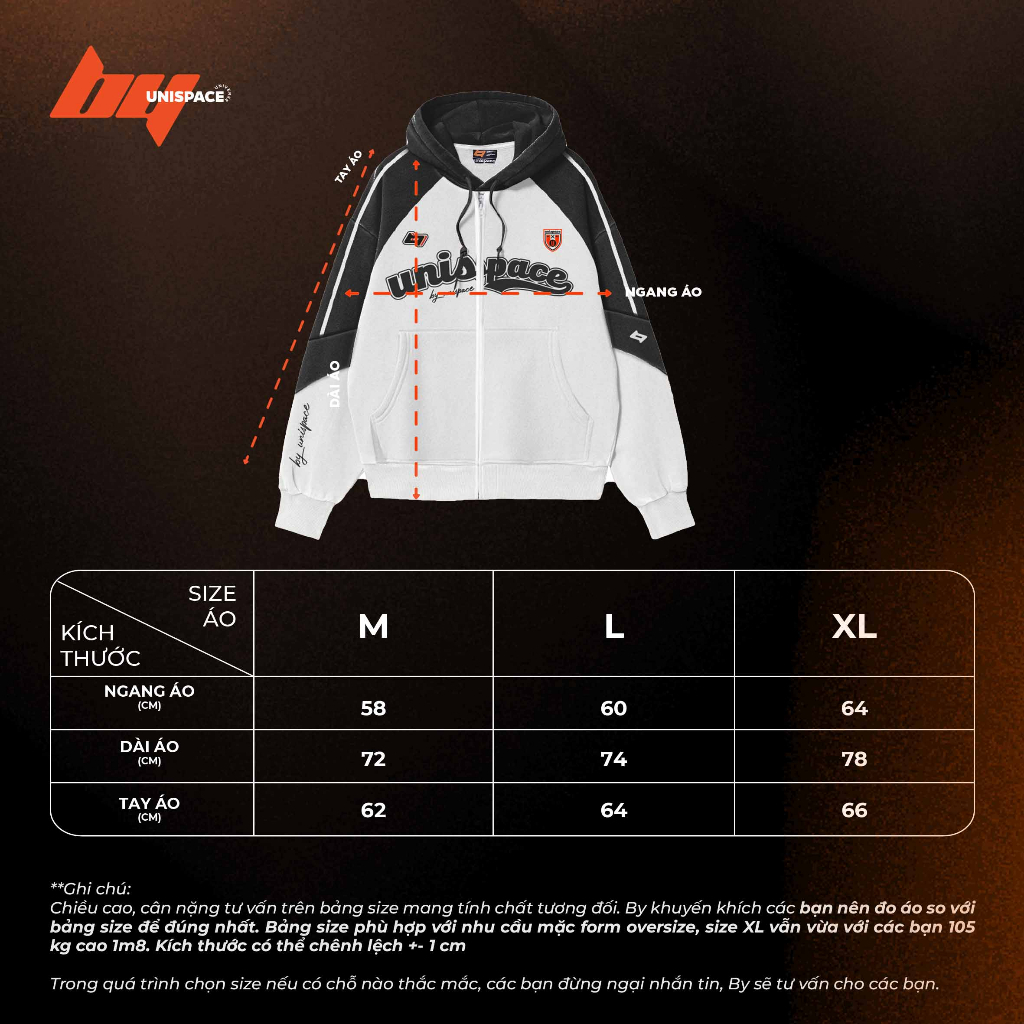 Áo hoodie zip local brand ByUniSpace áo khoác unisex nam nữ form rộng vải nỉ Sporty