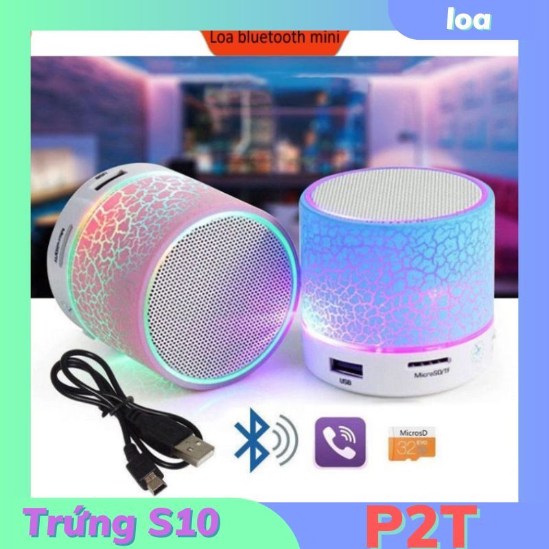 Loa trứng mini cẩm tay s10 tặng kèm dây sạc,Loa bluetooth mini giá rẻ âm thanh chất lượng màu led ngẫu nhiên đẹp P2T