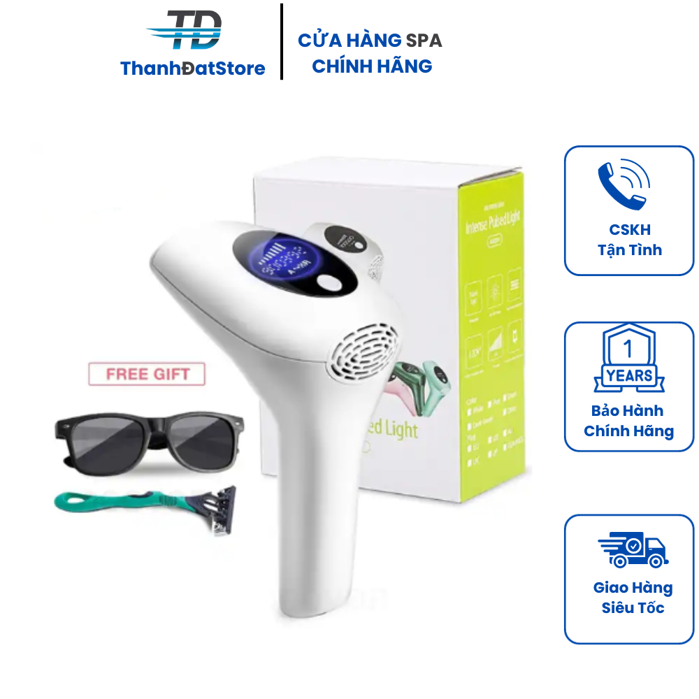 Máy Triệt Lông Mini URI - AM001 công nghệ triệt PlAS IPL Trẻ Hoa Da  Dùng Cho Spa Cá Nhân