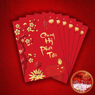( SHIP HOA TOC) COMBO 2 TAP Lì xì Tết đỏ /vang bé 2025 ( 8*11.5cm)