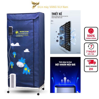 Tủ sấy quần áo ion Makxim USA V3T 1600W - vừa sấy quần áo ngày mưa vừa sưởi ấm vào mùa đông