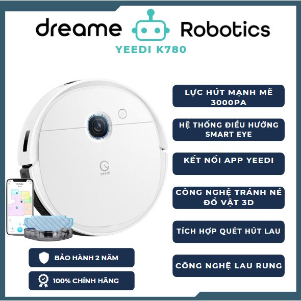 Robot hút bụi lau nhà Ecovacs Yeedi K780-Lực hút khoẻ 3000PA