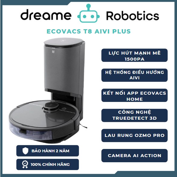 Robot hút bụi lau nhà Ecovacs T8 aivi/ T8 aivi Plus