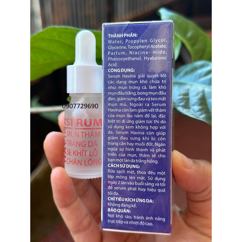 Serum Thảo dược HAVINA mụn thâm, trắng da, se khít lỗ chân lông