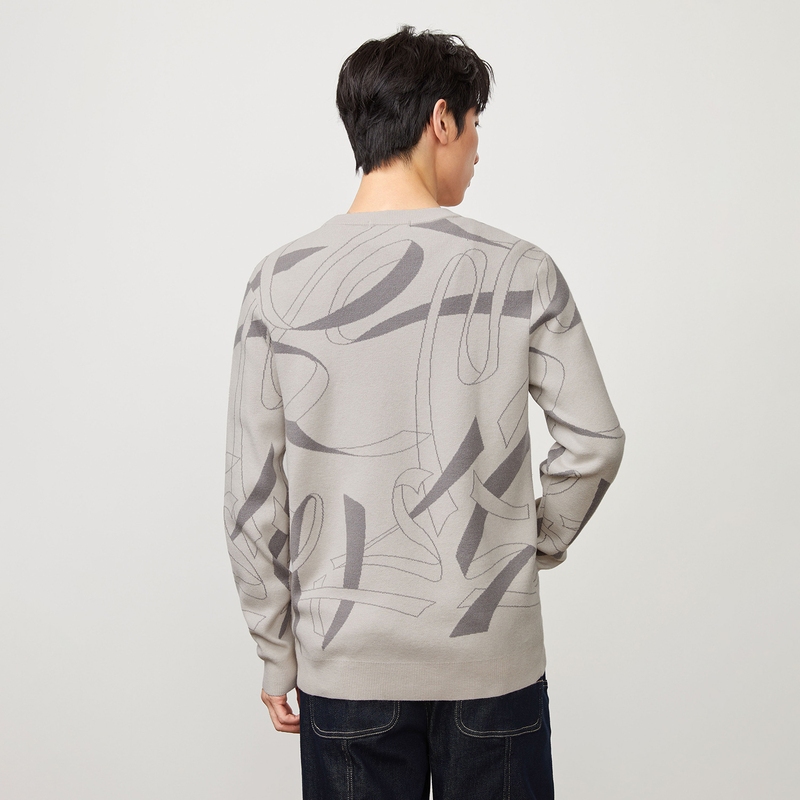 HLA - Áo len nam dài tay phối họa tiết Unique pattern long sleeves knitted sweater