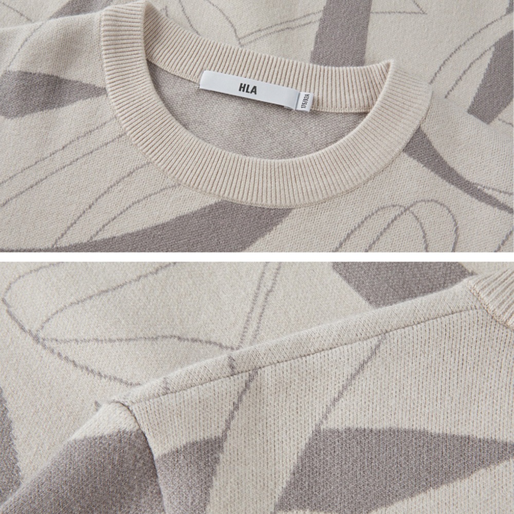 HLA - Áo len nam dài tay phối họa tiết Unique pattern long sleeves knitted sweater