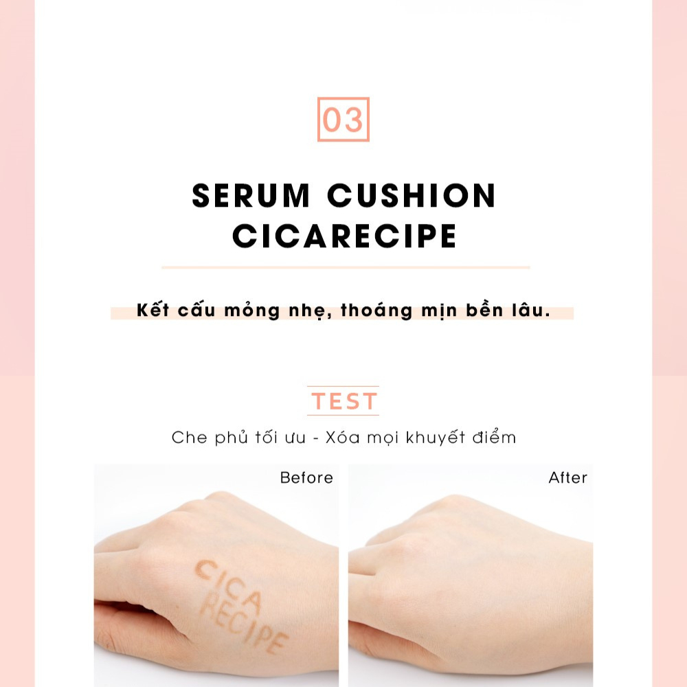 Phấn nước Beausta Cicarecipe Serum Cushion SPF50+/PA++++ 15gr - WANYI VN