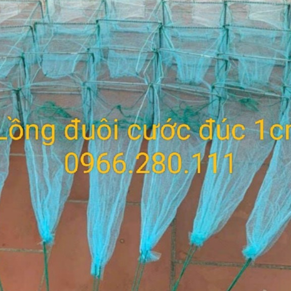 Đuôi lưới lồng bát quái 4 khung lỗ lưới 1cm cước 0.32mm cước đúc