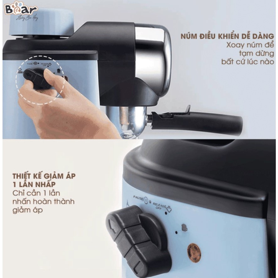 Máy pha cà phê, espresso tự động chính hãng BEAR - có đánh bọt sữa - BH 18 tháng