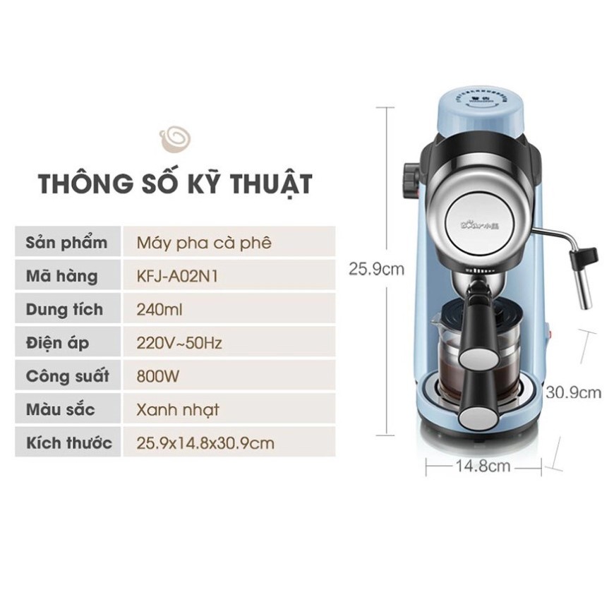 Máy pha cà phê, espresso tự động chính hãng BEAR - có đánh bọt sữa - BH 18 tháng