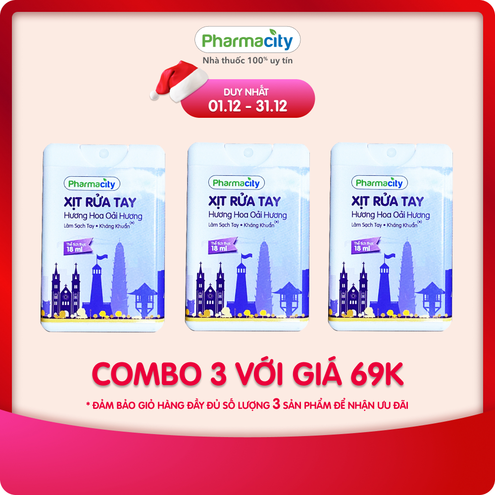 Xịt Rửa Tay Hương Hoa Oải Hương Pharmacity 18ml