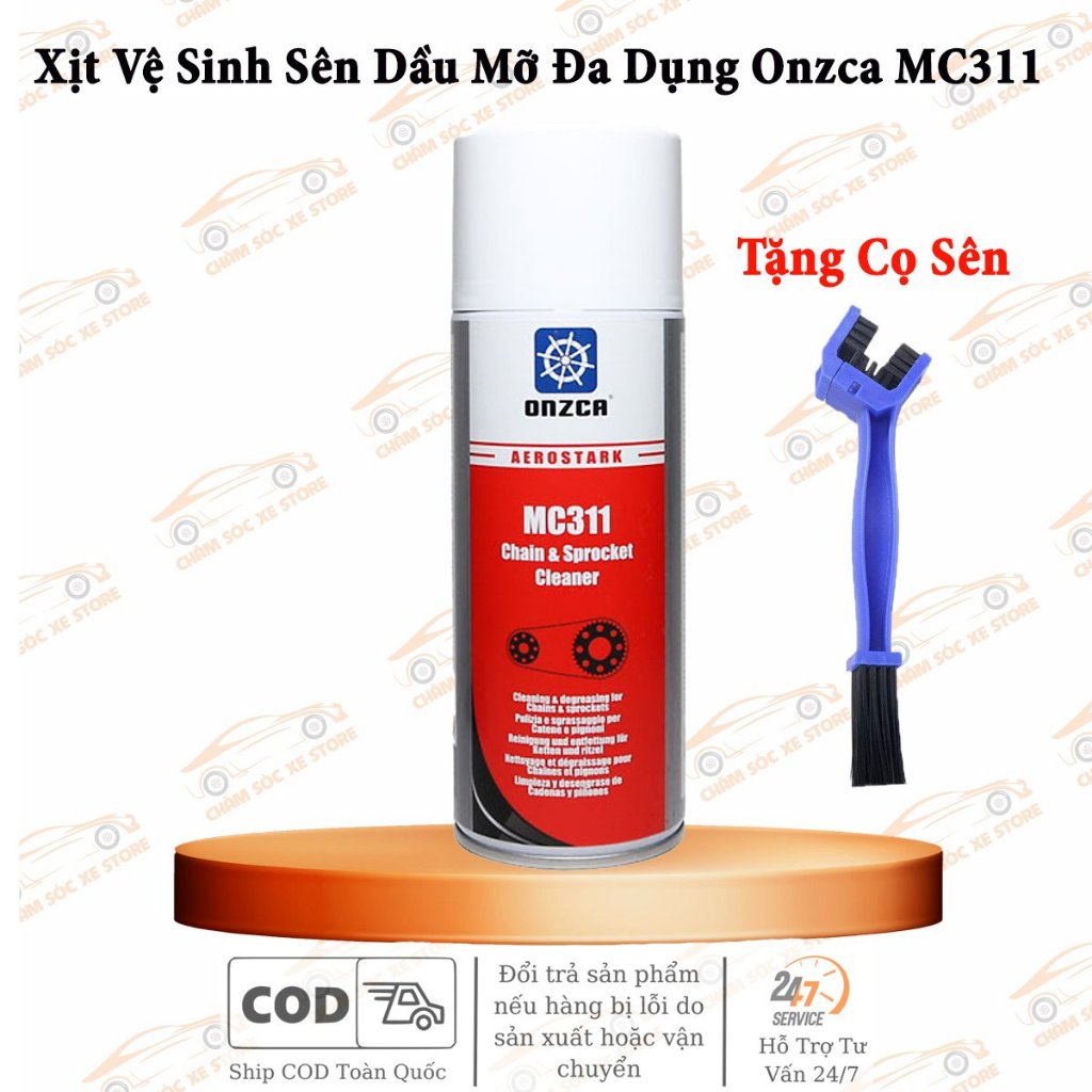 [Tặng Cọ Sên] Chai Xịt Vệ Sinh Sên Dầu Mỡ Đa Dụng Onzca MC311 400ML