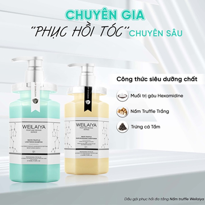 Dầu gội weilaiya phục hồi đa tầng nấm truffle,bộ dầu gội ngăn rụng tóc phục hồi tóc hư tổn,tóc tẩy, tóc dầu tóc khô gàu