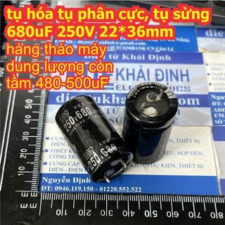 2 con tụ hóa tụ phân cực tụ sừng chân ngắn 680uF 250V 22x36mm 22x40mm kde4890