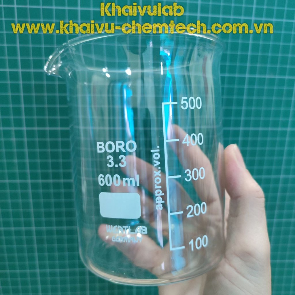 Cốc thủy tinh chịu nhiệt có mỏ chia vạch 25ml 50ml 100ml 250ml 600ml