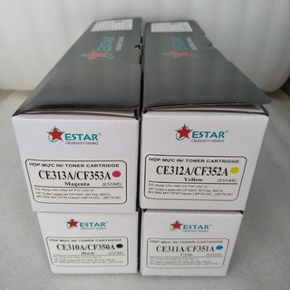 Hộp mực máy in hp cp1025, m176, m177, canon 7018c | mực estar ce310a cf350a, ce311a cf351a, ...
