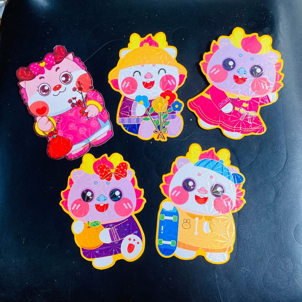 Lì xì chibi hoạt hình RỒNG con 2024 mới nhất phản quang MẪU E