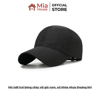 Mũ lưỡi trai bóng chày vải gió nam, nữ khóa nhựa thoáng khí nhiều màu thích hợp chống nắng, thể thao, du lịch