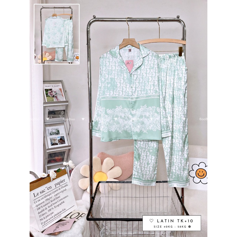 MẪU MỚI Đồ Bộ Mặc Nhà Pijama Boo Boo Lụa Latin Form Tay Dài Quần Dài 40-60 kg [Hàng Cao Cấp]