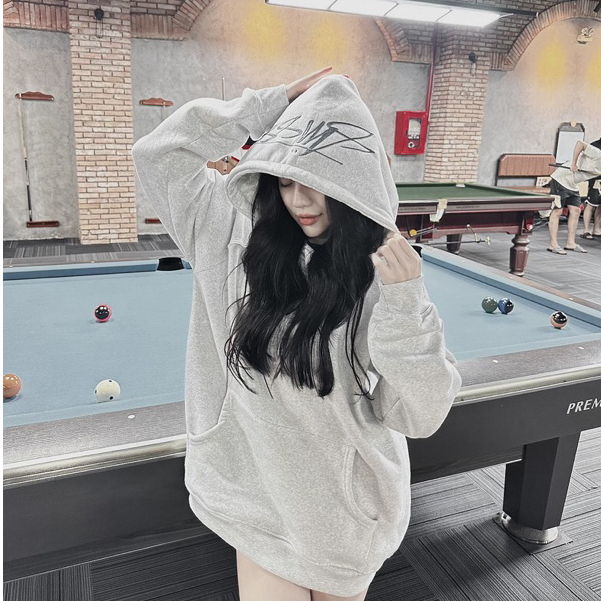 Áo Hoodie Stussy Nón Thêu Form Rộng Nam Nữ Unisex Vải Nỉ Cotton Cao Cấp Mẫu Hottrend 2023