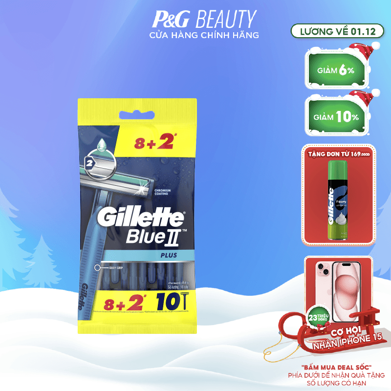 Dao cạo Gillette Blue II Plus Gói 8+2