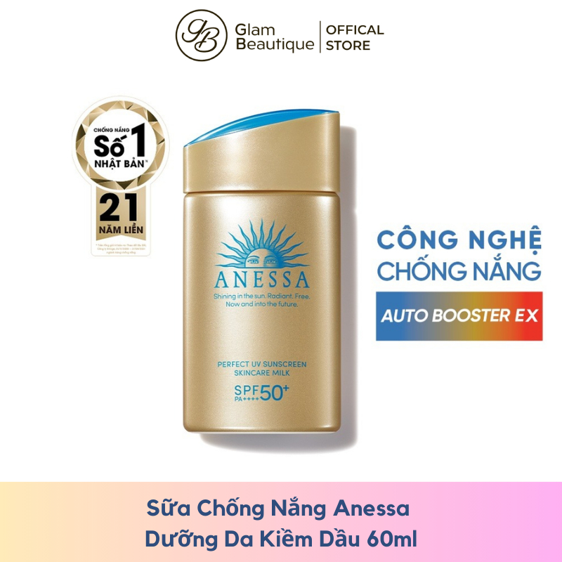 [Deal Tốt] Sữa Chống Nắng Anessa 60ml Perfect UV Sunscreen Skincare Milk SPF50+ PA+ Glam Beautique