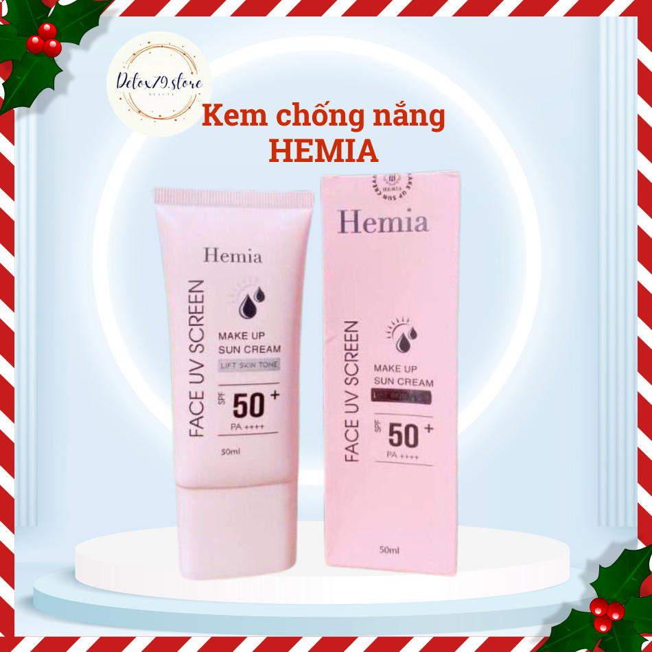 [Chính Hãng]Kem chống nắng HEMIA 50ml dưỡng trắng nâng tone SPF50+ tự nhiên Hàn Quốc