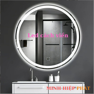 Gương tròn treo tường đèn led gương cảm ứng đèn led - Hình tròn  60cm,50cm,40cm