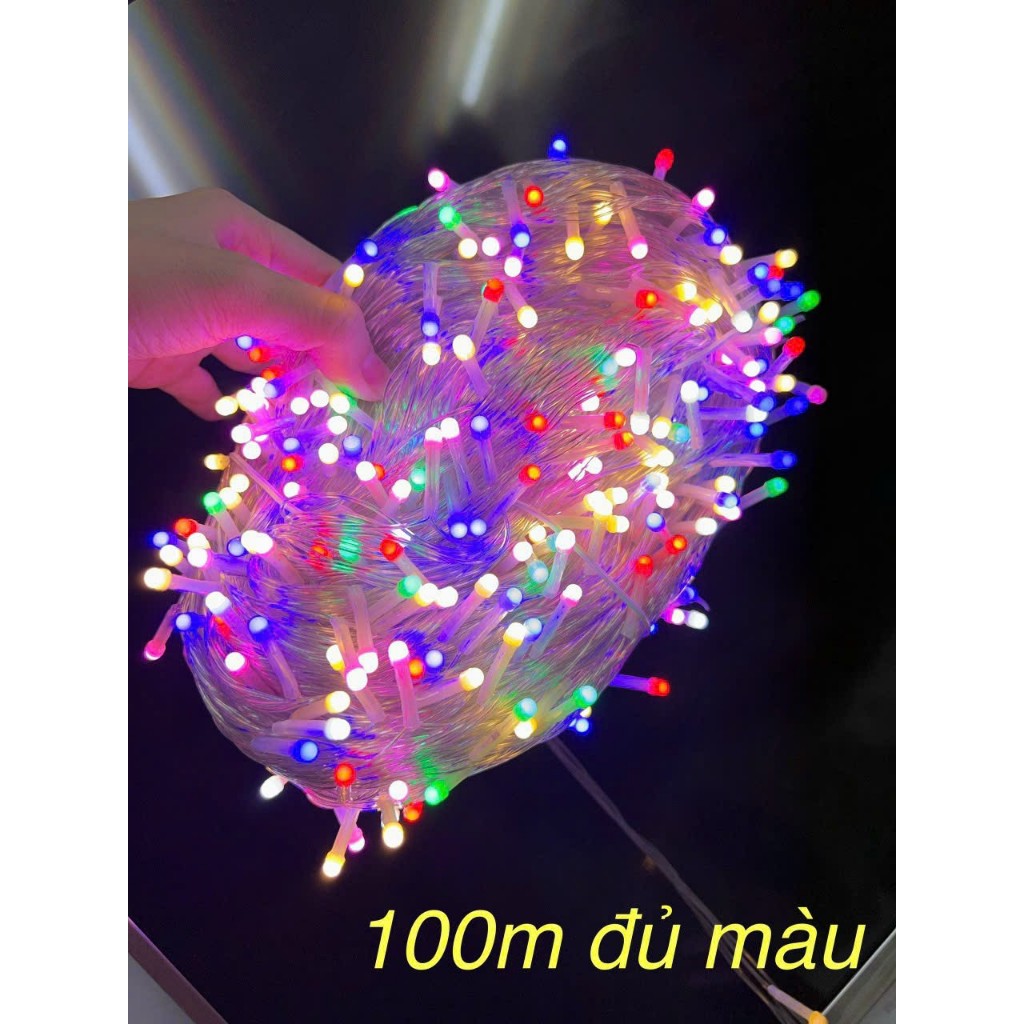 Dây đèn LED trang trí nháy chớp 50m / 100m /  , trắng, vàng, nhiều màu lắp cây, sân vườn, noel, giáng sinh, tết.