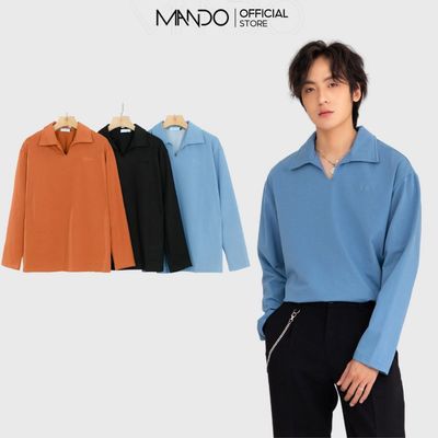 Áo Thun Thu Đông Tay Dài Có Cổ MANDO Chất Vải Da Cá Co Giãn Mềm Mịn, Body Thoải Mái, Phong Cách Trẻ Trung SWT022