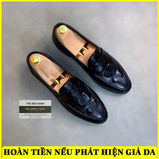 Giày lười nam HQC SHOES da bò đế cao su khâu chỉ bảo hành 1 năm HQ168