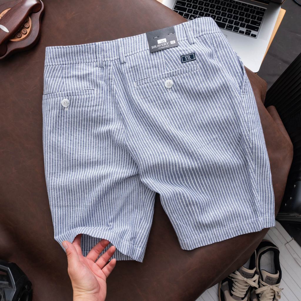 Quần short nam, Quần short nam linen Rendy co giãn, mềm mịn, thoáng mát, thoải mái, sang trọng - Bravery