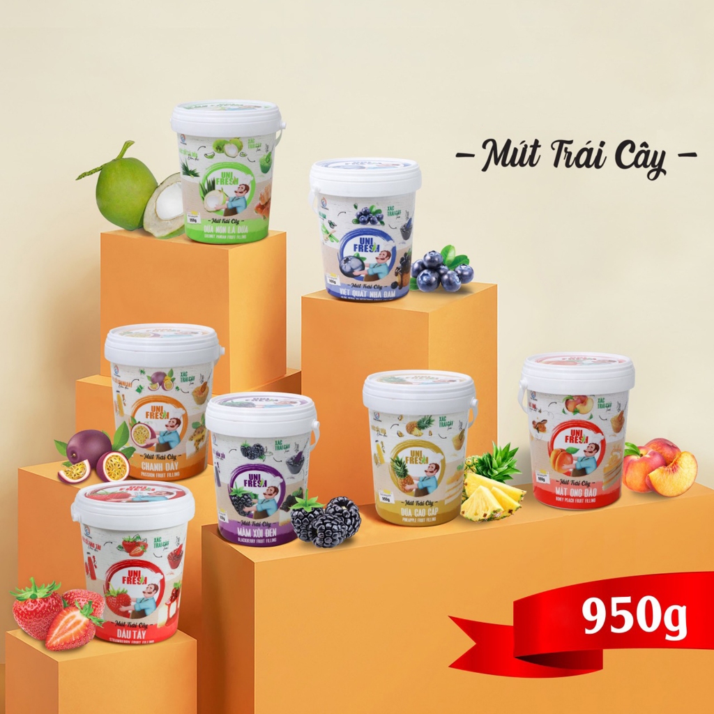  Mứt Trái Cây Có Xác Làm Nhân Bánh - Uni Fresh - Xô 950gr