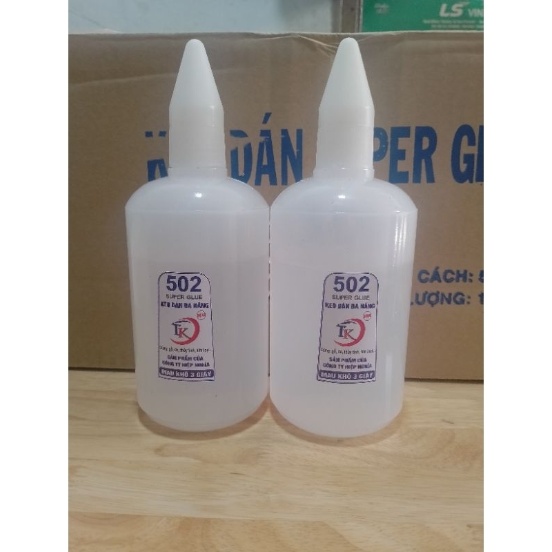 Keo 502 siêu dính mau khô 500g chai lớn