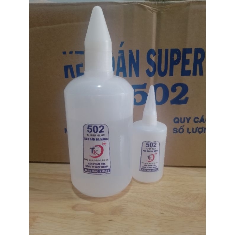 Keo 502 siêu dính mau khô 500g chai lớn