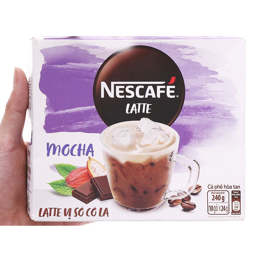 Cà PHÊ SỮA NESCAFE LATTE VỊ HẠNH NHÂN/ SOCOLA 10*24G